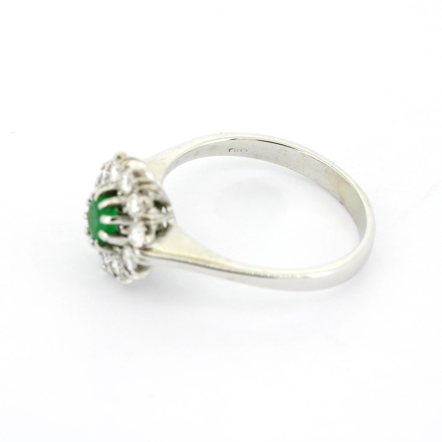 Ring 585 Gold 14 kt Weißgold - Smaragd - Brillanten 0,40ct - Wert 1520,-