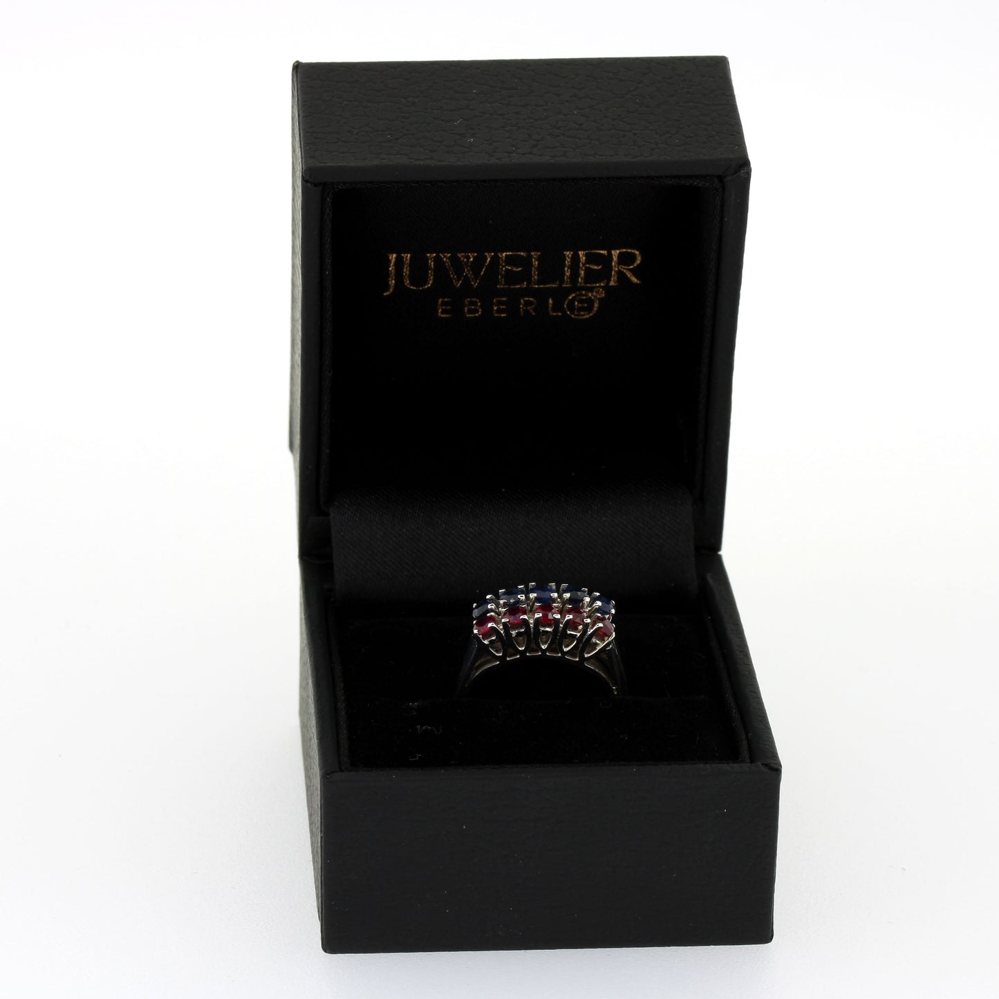 Zwei Ringe 585 Gold 14 kt Weißgold - Saphire & Rubine - Wert 540,-