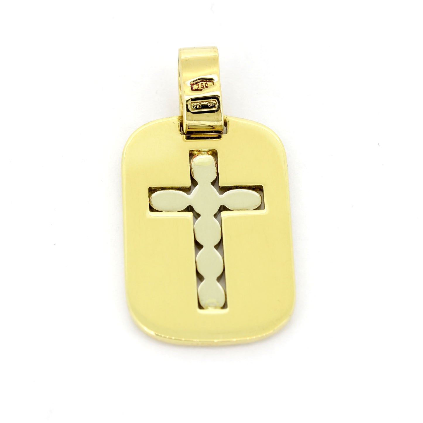 Gold Kreuz Anhänger 750 18 Kt Bicolor Damen Herren Schmuck - Wert 2080,-