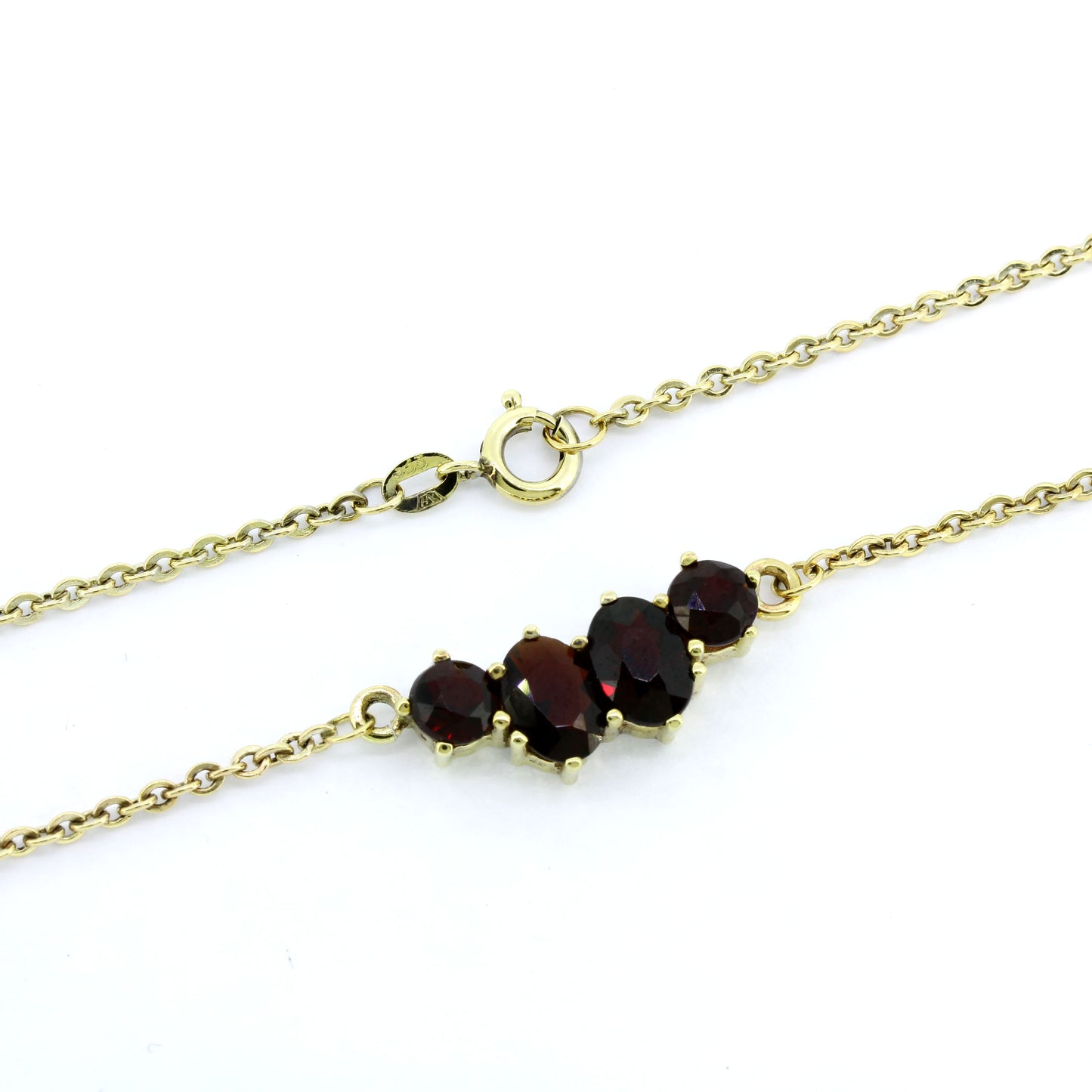 333 Gold Collier Granat Kette 41 cm Anhänger Gelbgold 4,62 g - Wert 580,-