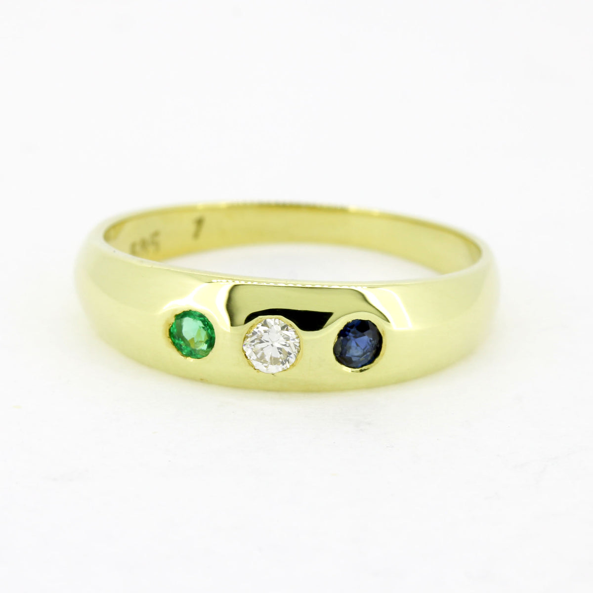Ring 585 Gold 14 Karat Gelbgold Smaragd, Saphir, Brillant - Wert 700,-