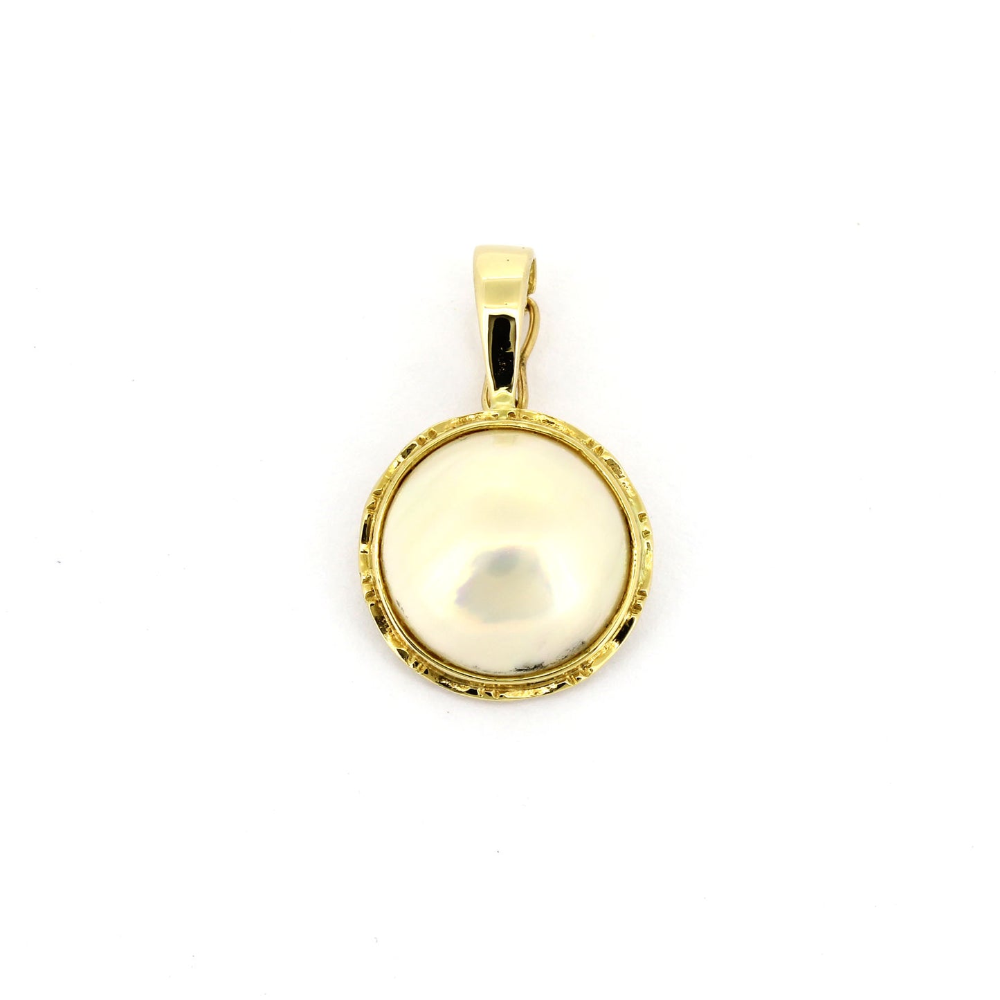 Clips Anhänger 585 Gold 14 Kt Gelbgold - Mabe Perle - Wert 580,-