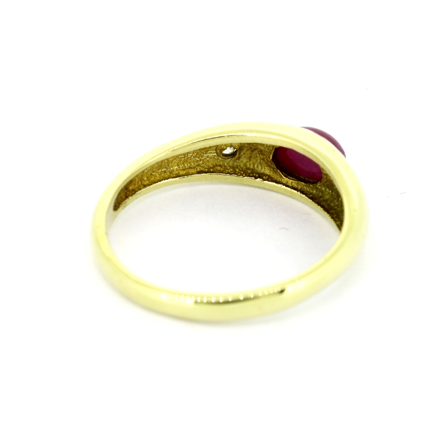 Ring 585 Gelbgold - 1 Rubin und 2 Brillanten ca. 0,06 ct H - SI - Wert 500,-