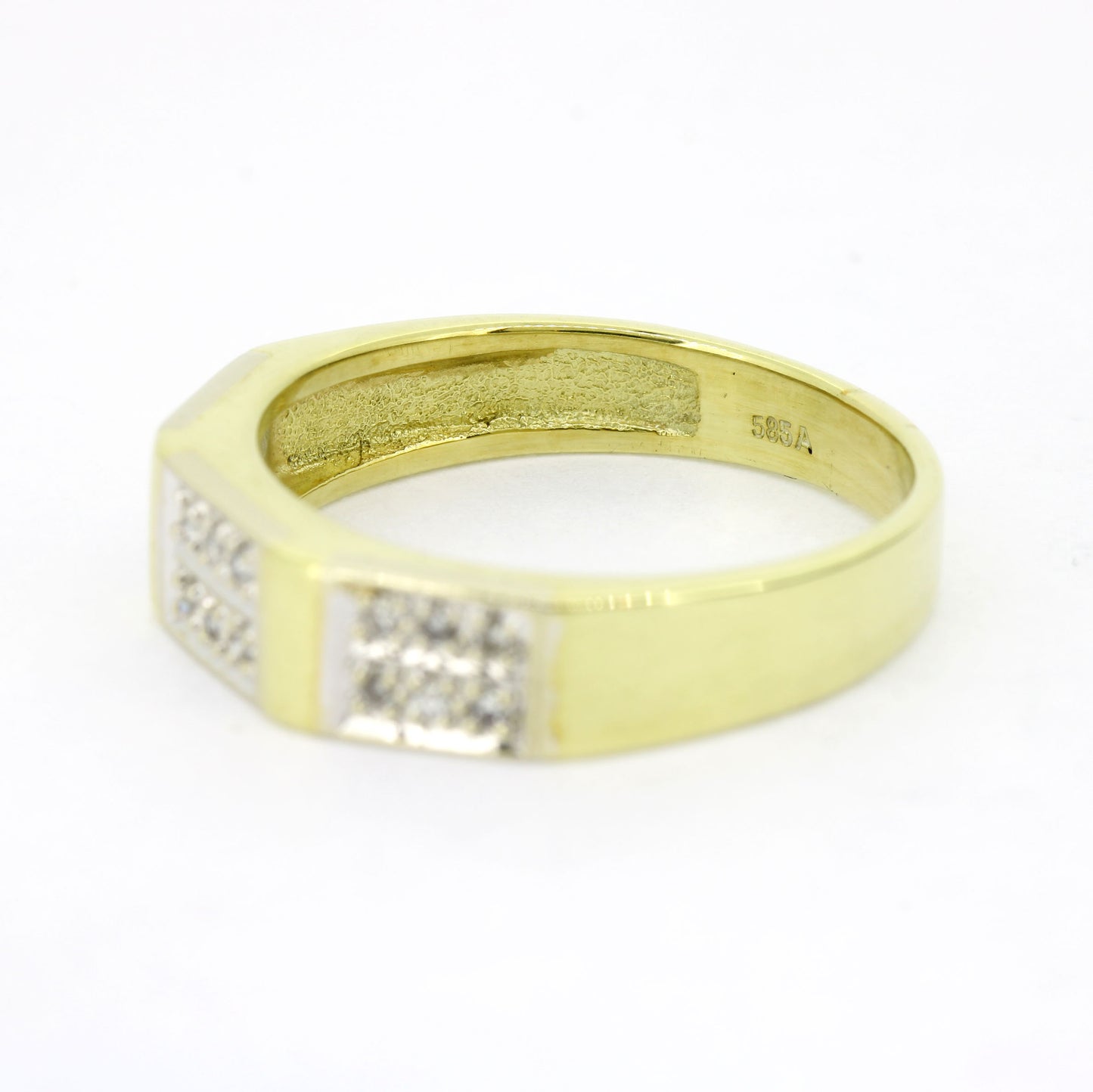 Ring 585 Gold 14 Karat Bicolor Diamanten 0,10 ct Gr. 56