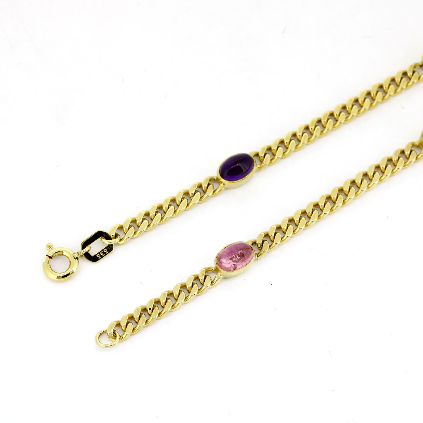 Armband 333 Gold 8 kt - Amethyst, Citrin, Turmalin, Rosenquarz Wert 530,-