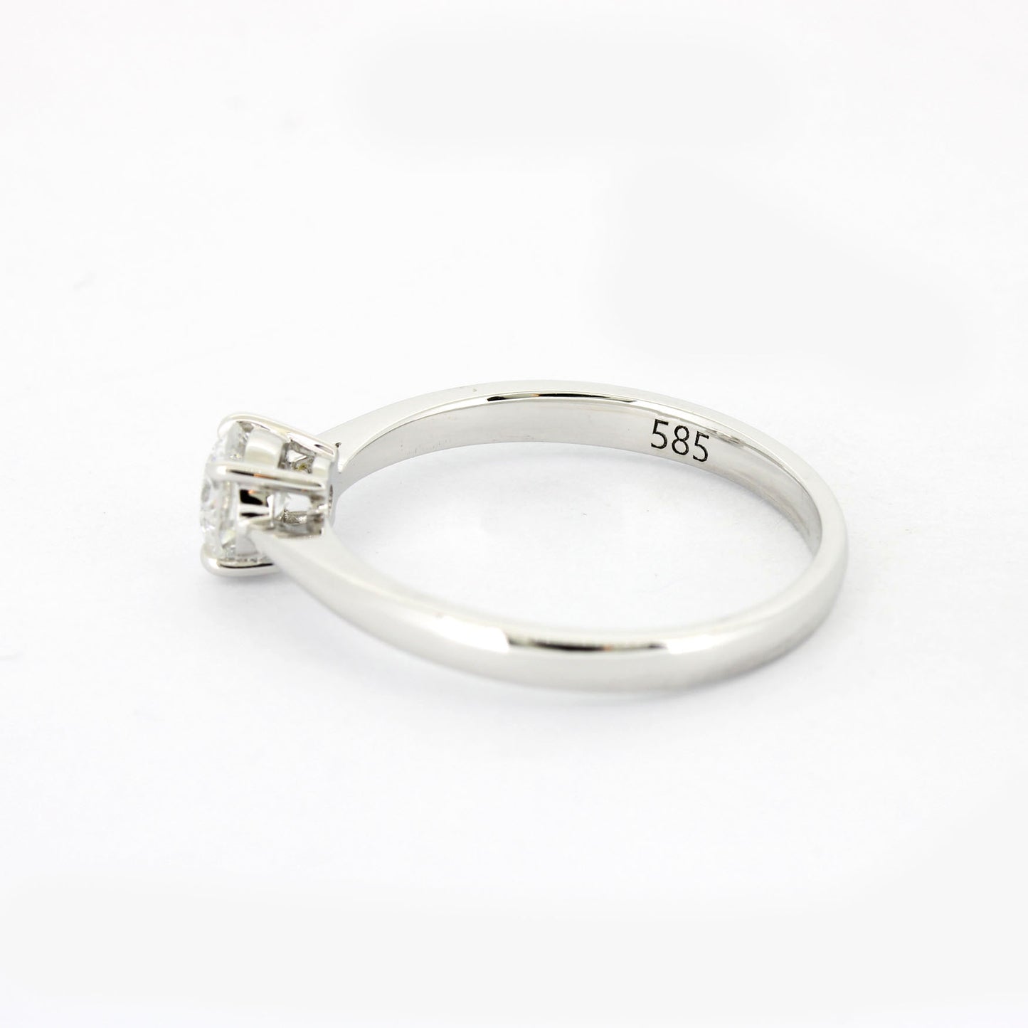 Solitär Verlobungsring 585 Gold 14 kt Weißgold - 0,50 ct Brillant E VS2
