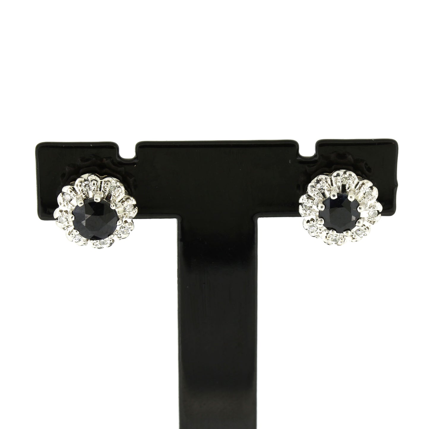 Ohrring 585 Gold 14 kt Saphir Diamanten Weißgold - Wert 750,-