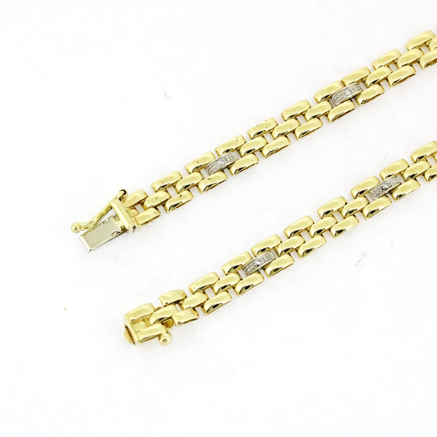 Armband 585 Gold 14 Kt mit Diamanten - Länge: 19,5 cm - Wert 1220,-