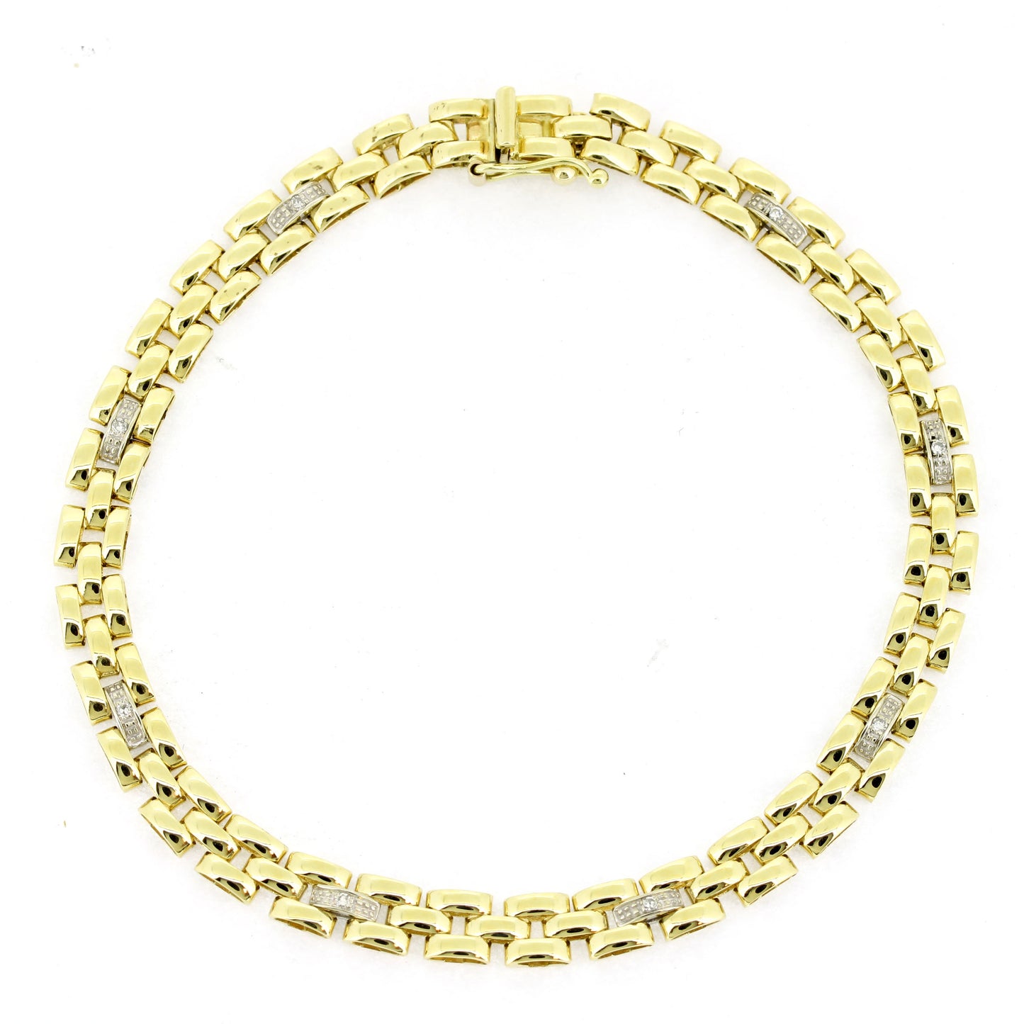 Armband 585 Gold 14 Kt mit Diamanten - Länge: 19,5 cm - Wert 1220,-