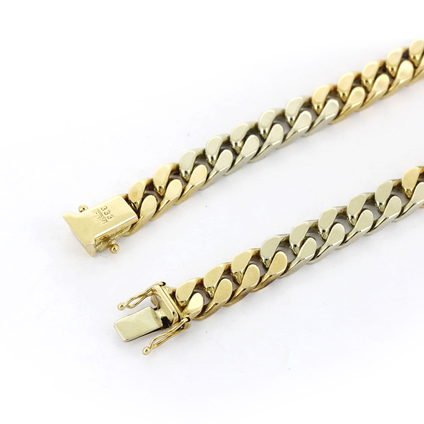Armband 333 Gold 8 kt bicolor Panzerarmband – 19,5 cm – Breite 7 mm