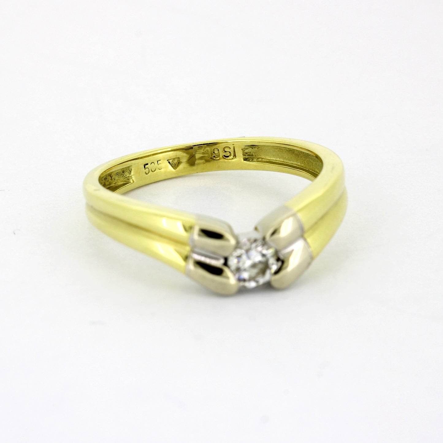 Ring 585 Gold 14 kt - Brillant 0,15 ct W/SI - Wert 740,-