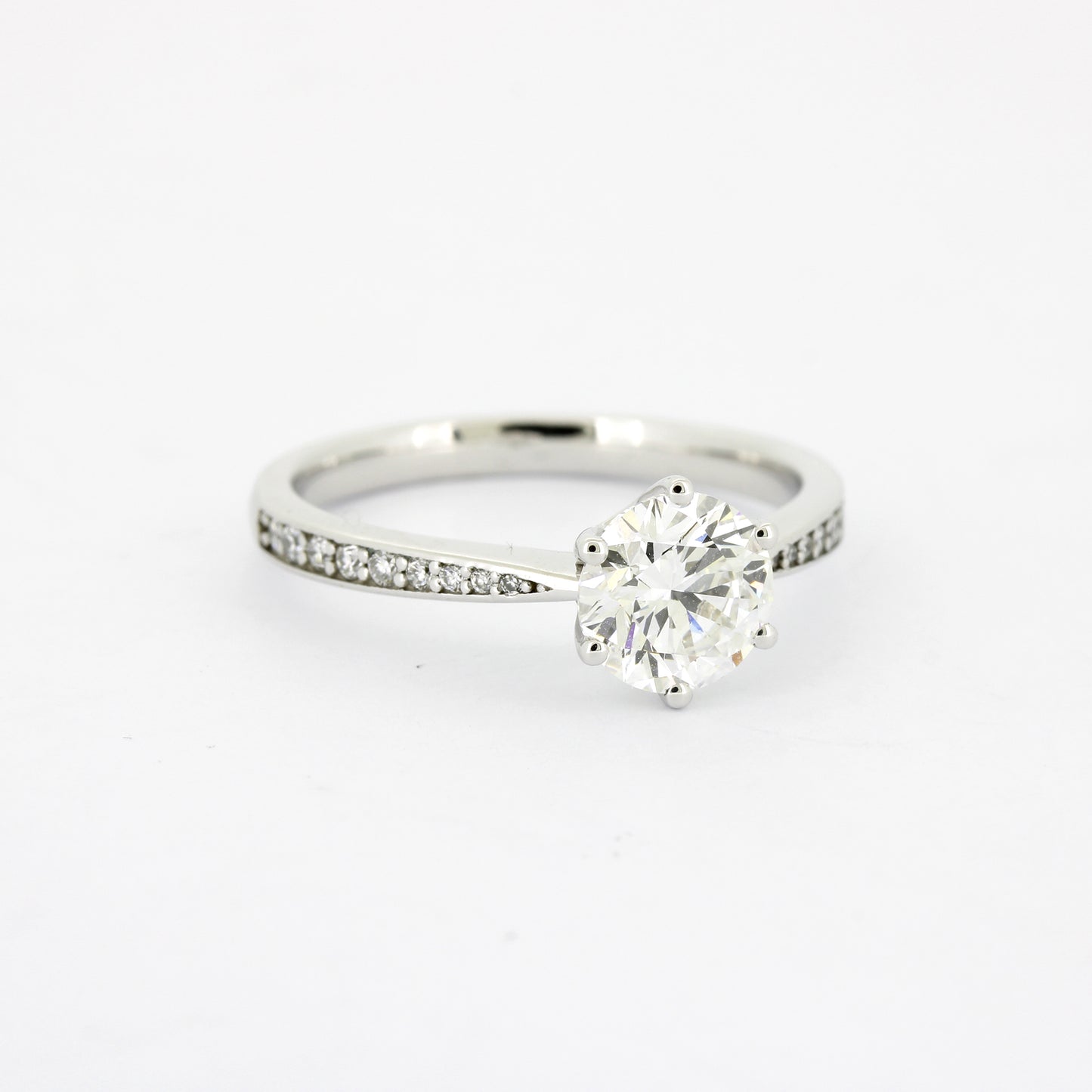 Solitär Ring 585 Gold 14 kt Gold - IGI 1,05 ct Brillant VVS1 - CVD Labor Diamant