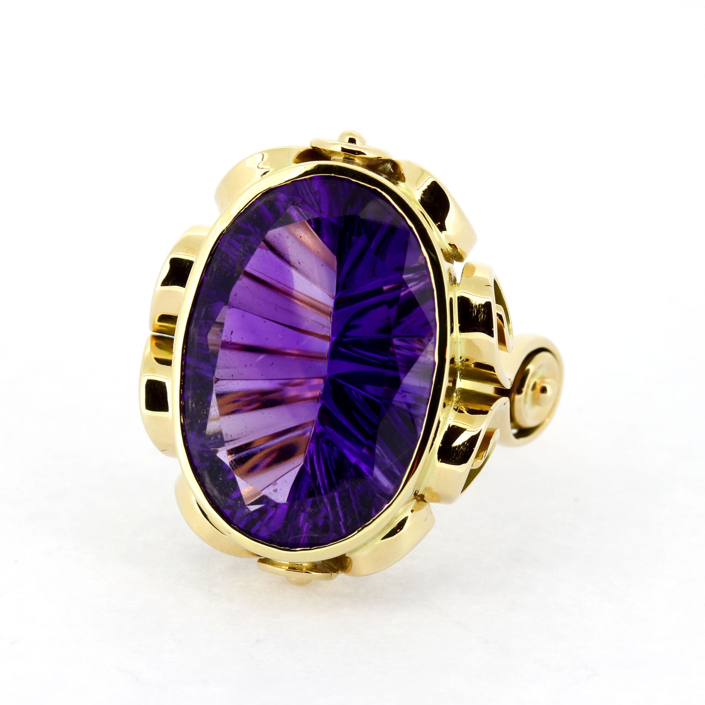 Amethyst Ring 585 Gold Facettiert 14 Kt Gelbgold - Wert 1340,-