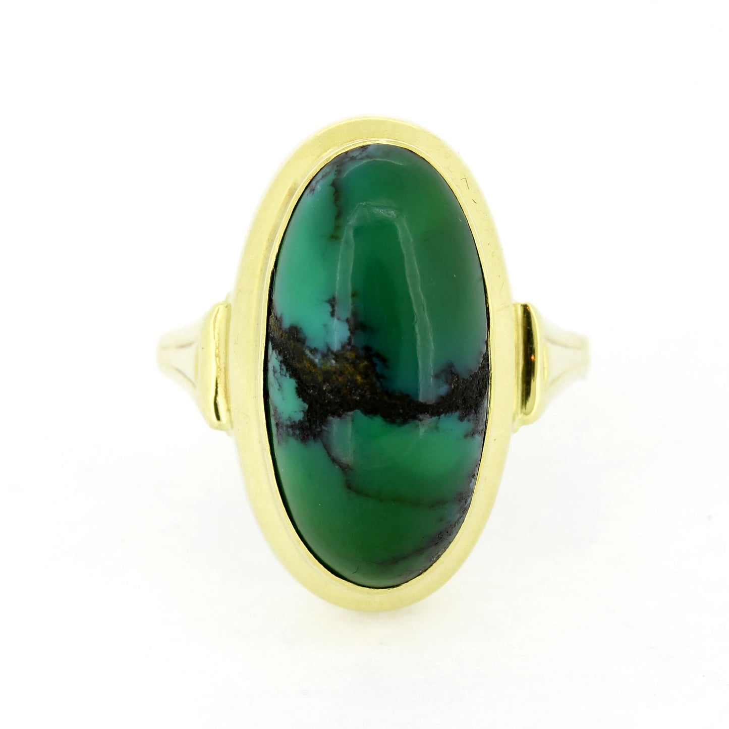 Ring 585 Gold Türkis cabochon 14 Kt Gelbgold - Wert 490,-