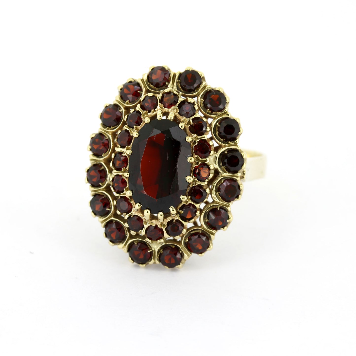 Ring 333 Gold Granat 14 Kt Gelbgold - Wert 410,-