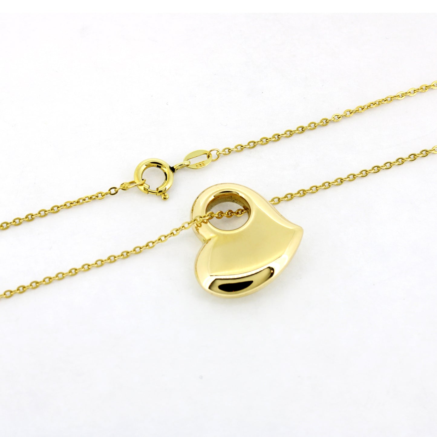 Kette mit Herz Anhänger 333 Gold 8 kt - 44 cm lang - Wert 300,-