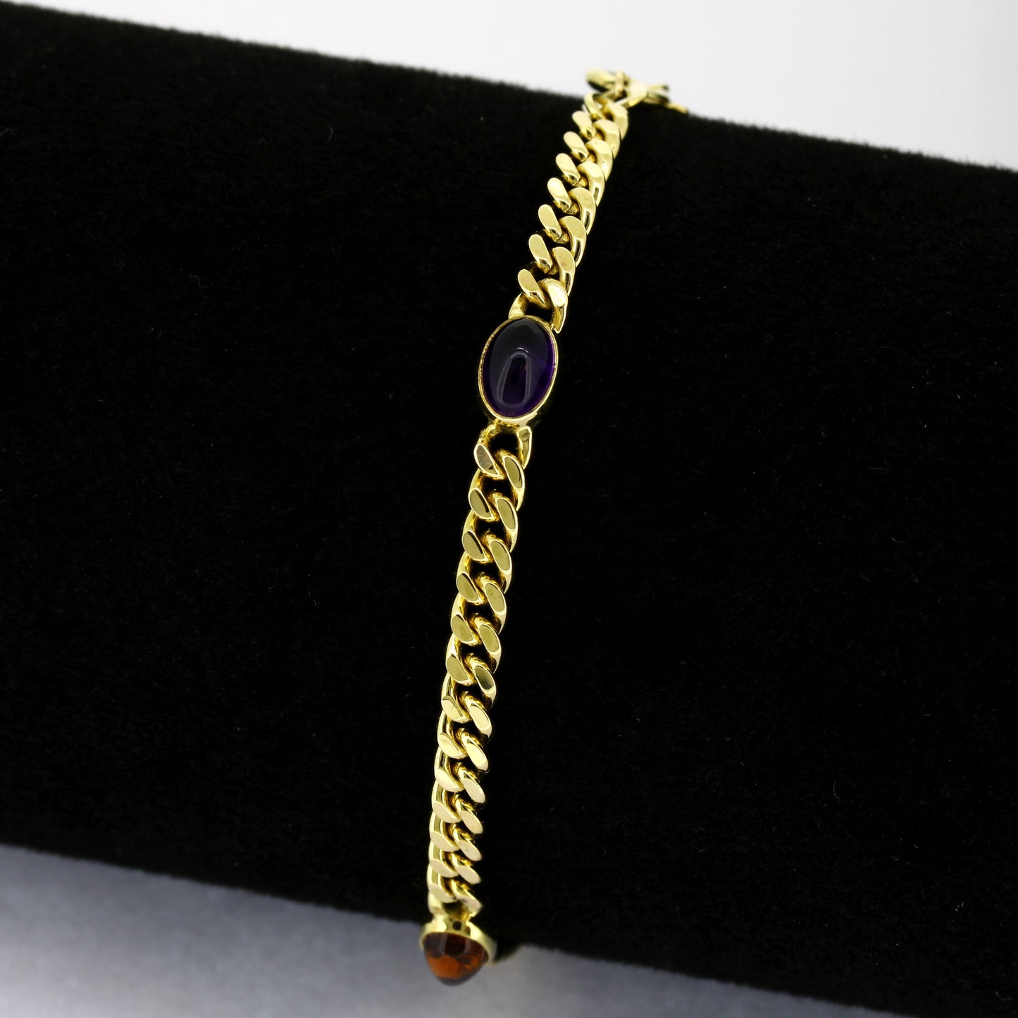 Armband 333 Gold 8 kt - Amethyst, Citrin, Turmalin, Rosenquarz Wert 530,-