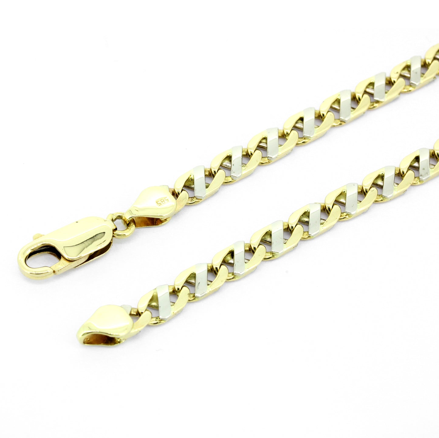 Armband 585 Gold 14 Kt Gelbgold - Weißgold - Armbandlänge 21 cm - Wert 1190,-