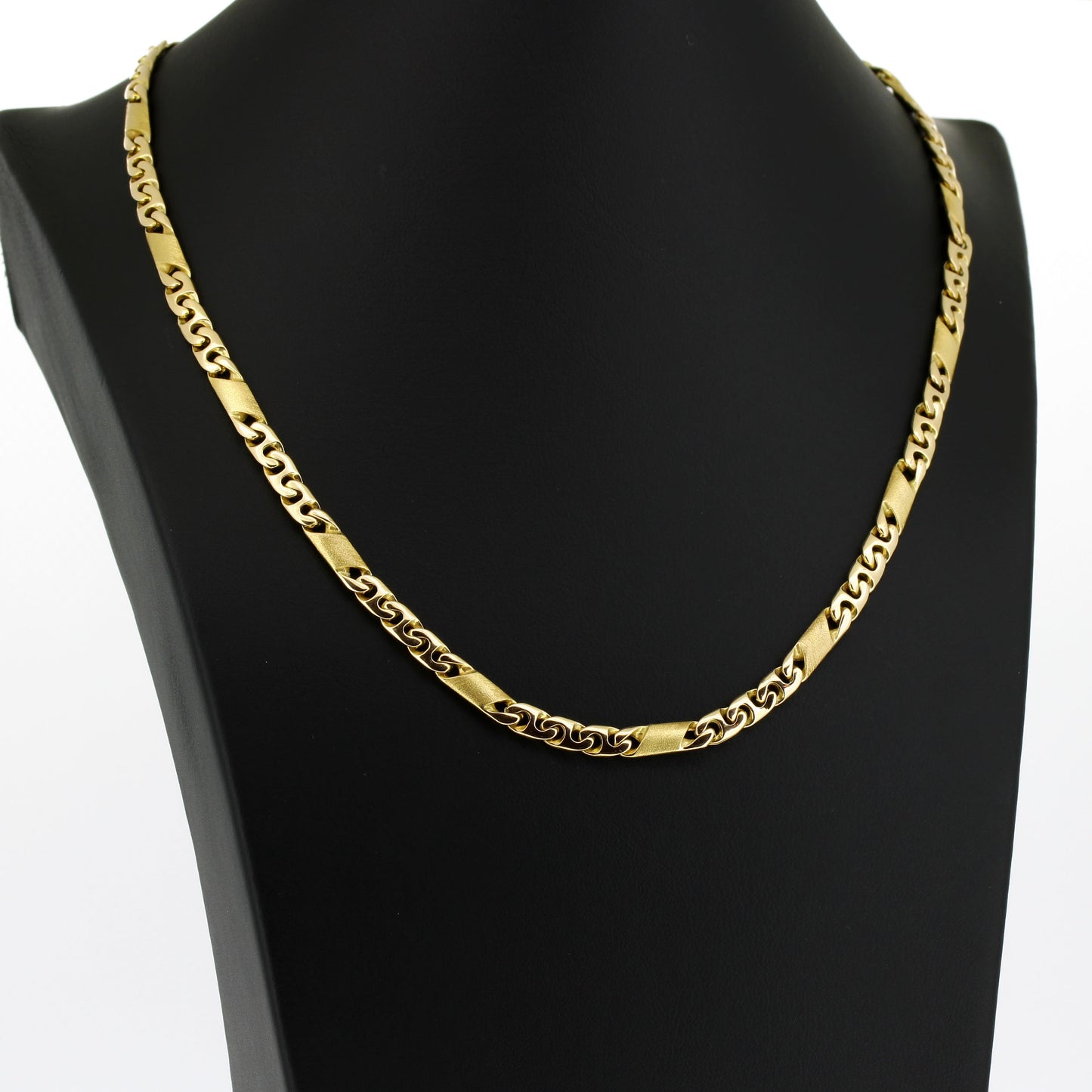 Kette 585 Gold 14 Kt Gelbgold - matt poliert - Kettenlänge 45 cm - Wert 3240,-