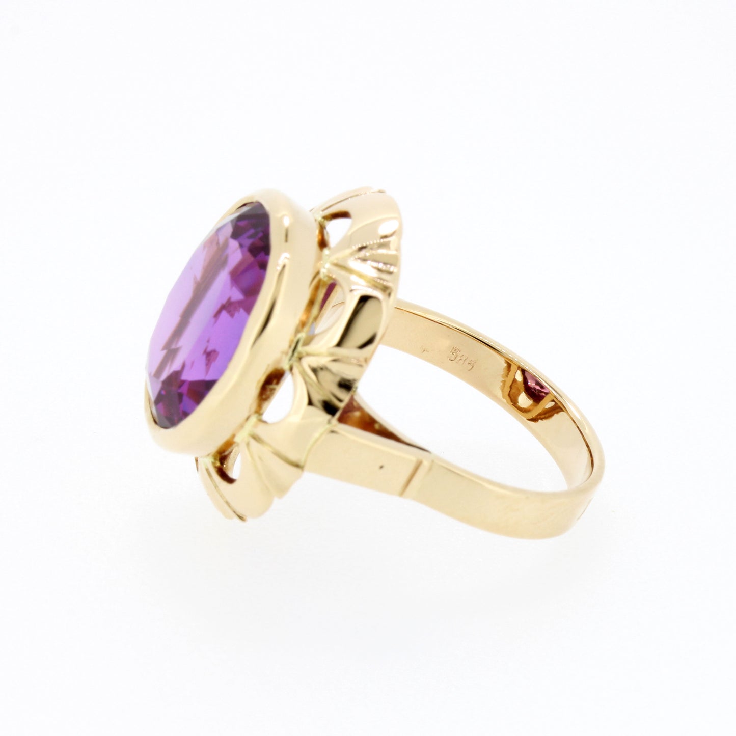 Vintage Amethyst Ring 585 Gold 14 Kt Rotgold G57 Wert 1120,-