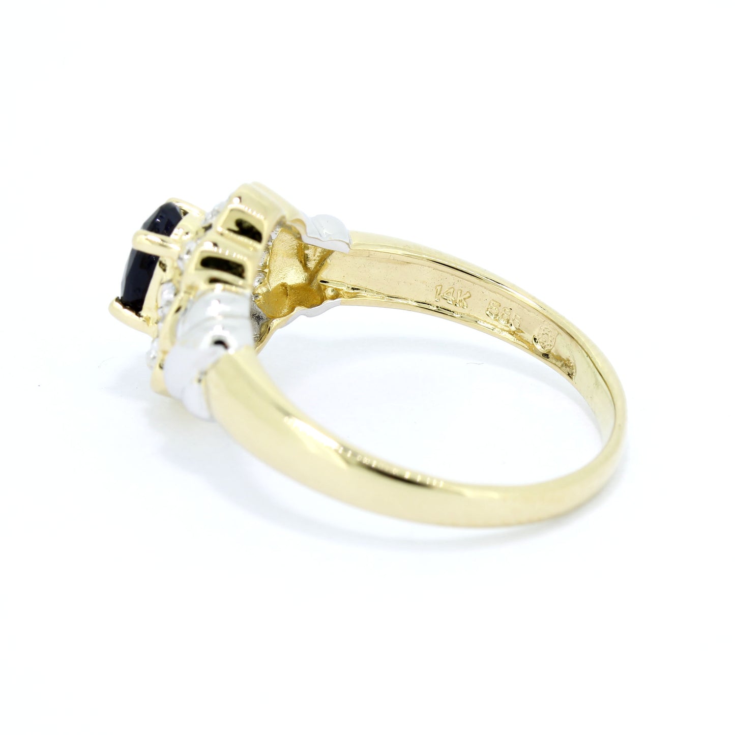 Saphir Ring 585 Gold 14 Kt Gelbgold Weißgold - Diamanten - Wert 430,-