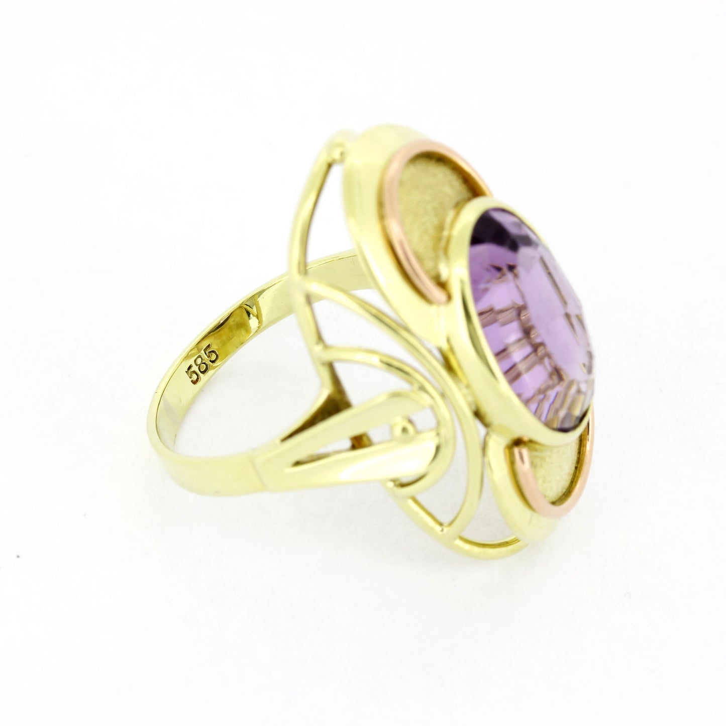 Amethyst Ring 585 Gold 14 Kt Gelbgold Rotgold Wert 850,-