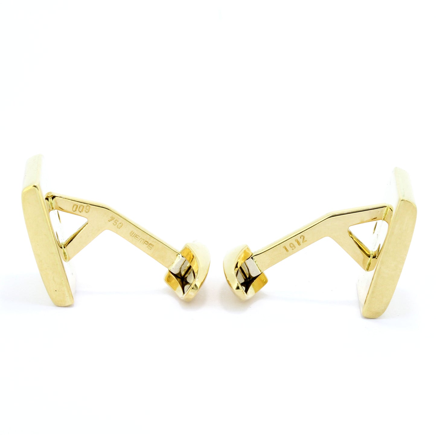 Wempe Maschettenknöpfe 750 Gold 18 Kt Gelbgold Brillanten 0,18 ct VS Wert 5900,-