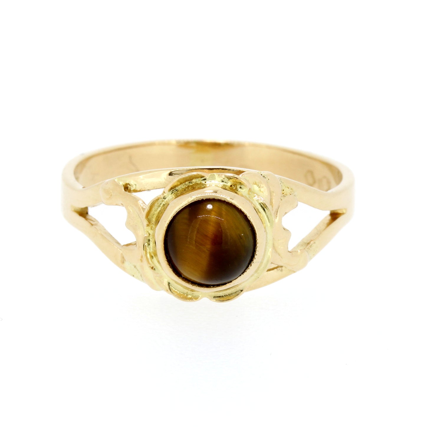 Ring 585 Gold 14 kt Gelbgold Tigerauge Wert 390,-
