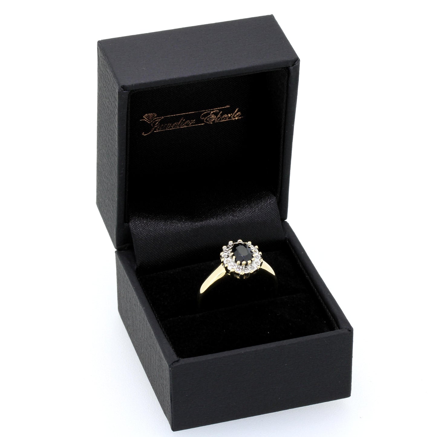 Ring 585 Gold 14 Kt Diamanten und Saphir Gelbgold Wert 560,-