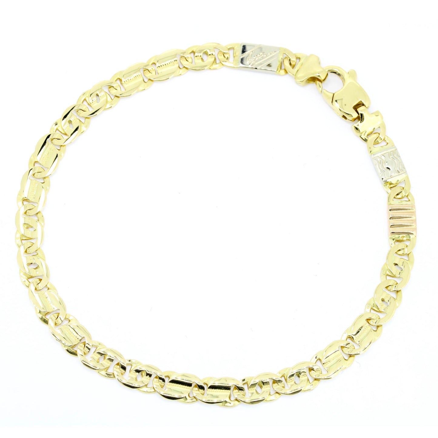 Armband 750 Gold 18 Kt Gelbgold tricolor - Wert 1670,-