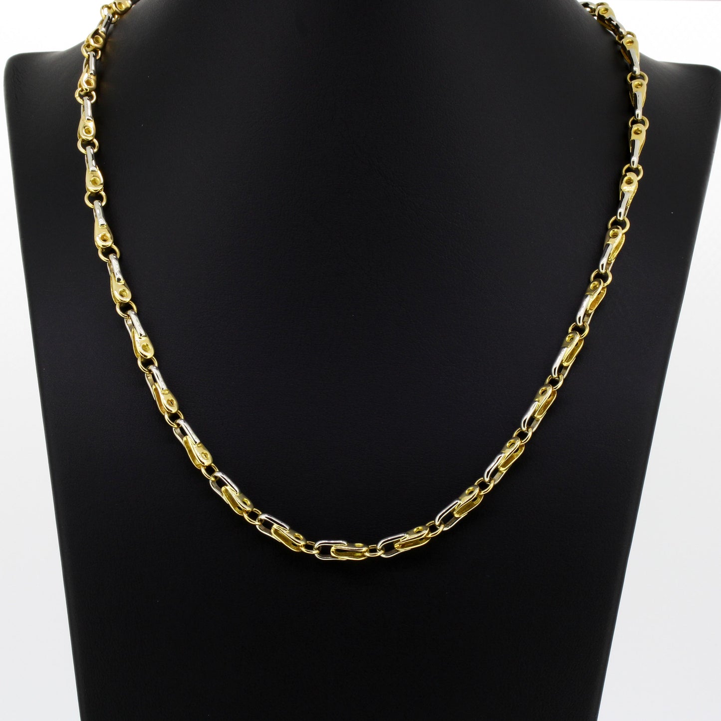 Kette 750 Gold 18 Kt Bicolor Halskette Länge 45 cm Wert 3840,-