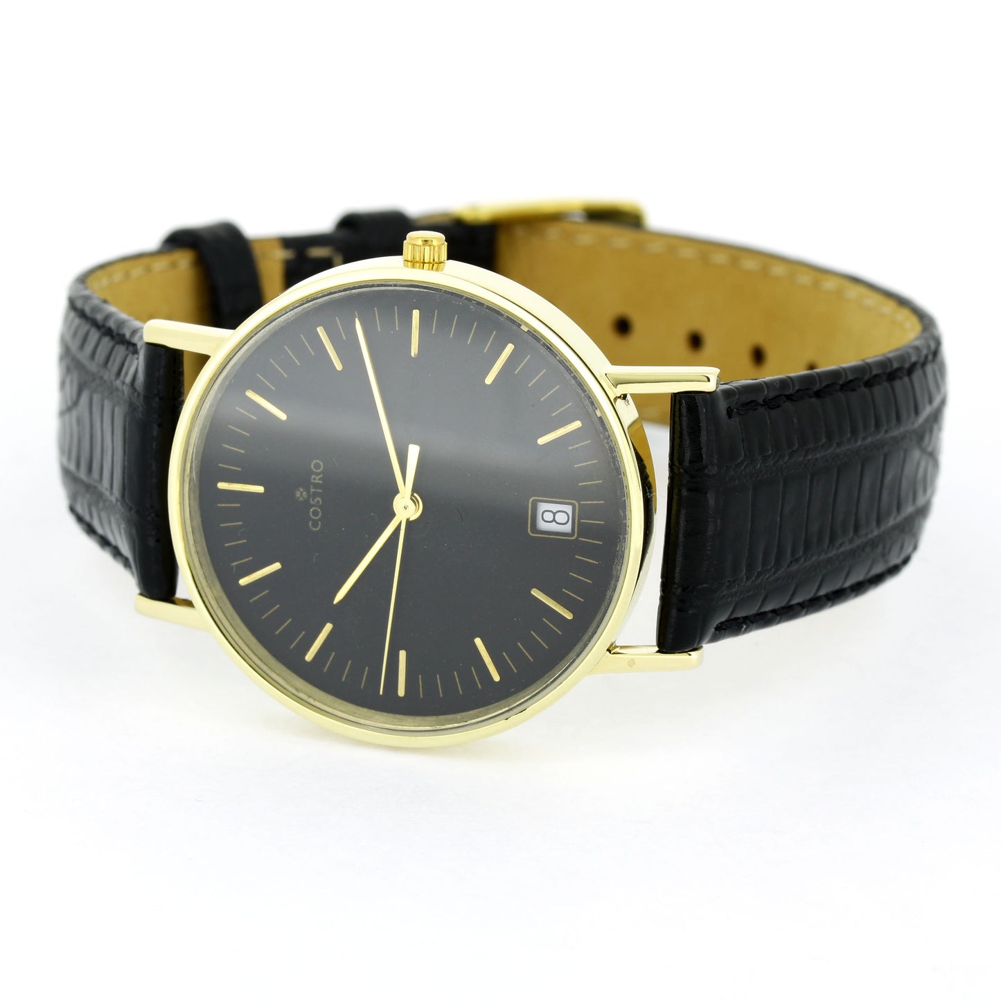 Armbanduhr Costro - Gelbgold 585er 14 kt - Quarz-Uhrwerk Rondor 703