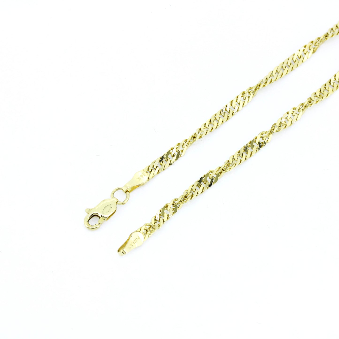 Singapurkette 585 Gold 14 Kt Gelbgold - Kettenlänge 51 cm - Wert 1100,-
