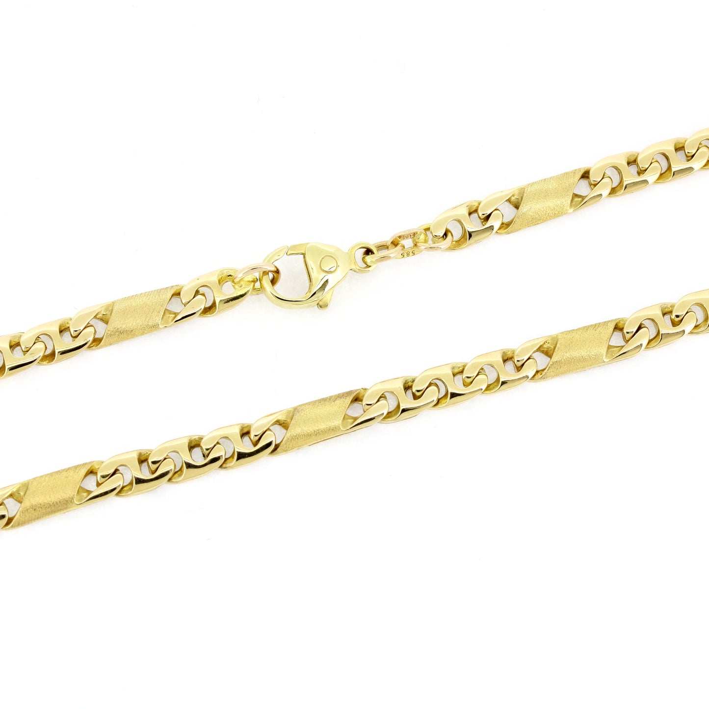 Kette 585 Gold 14 Kt Gelbgold - matt poliert - Kettenlänge 45 cm - Wert 3240,-
