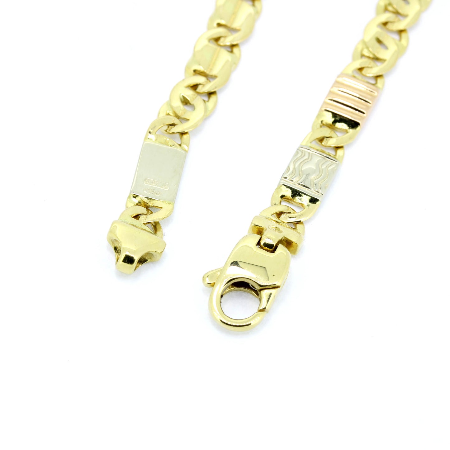 Armband 750 Gold 18 Kt Gelbgold tricolor - Wert 1670,-