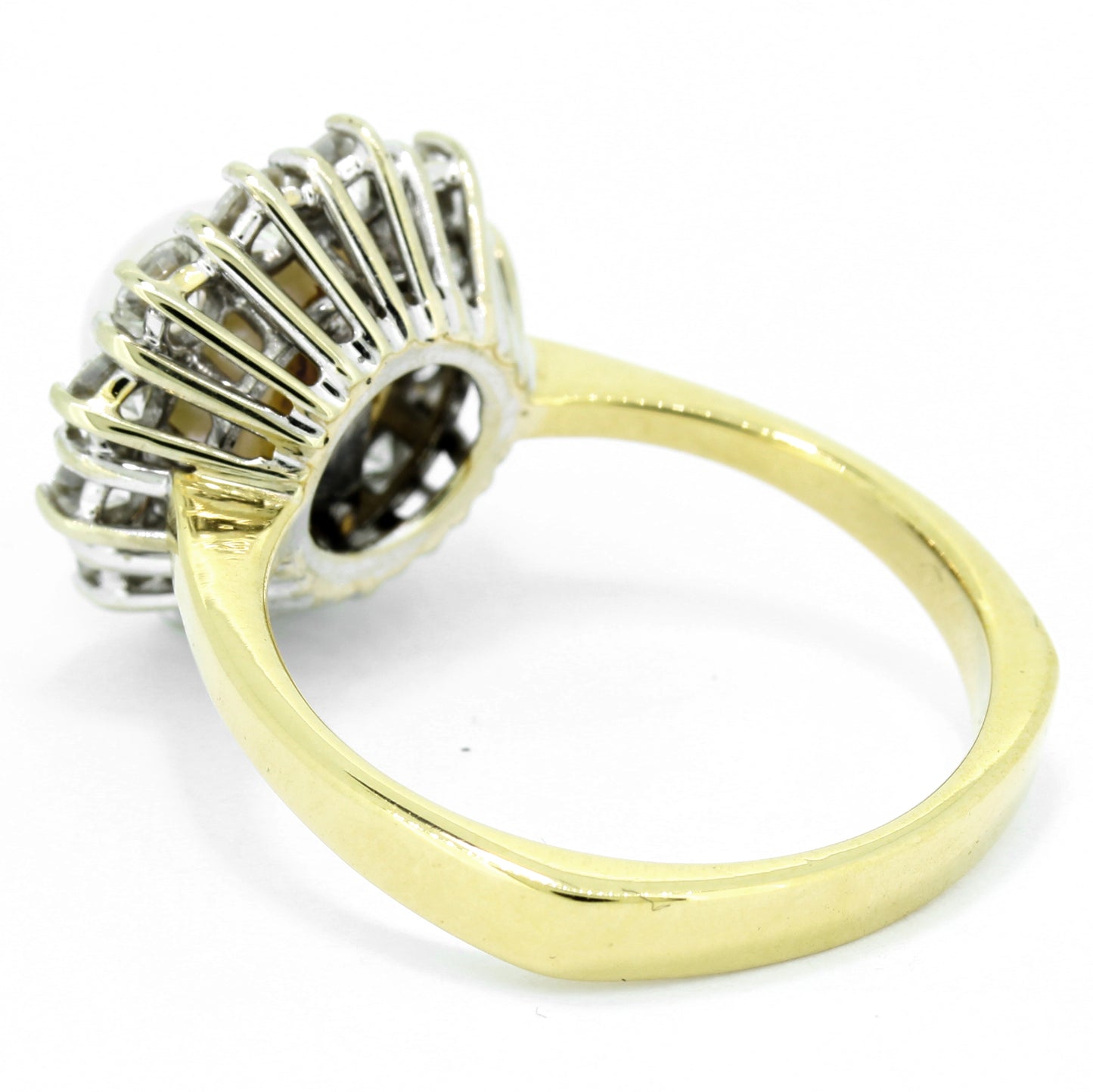 Süßwasserperlen Ring 750 Gold 18 Kt Gelbgold Weißgold - Brillanten - Wert 2800,-