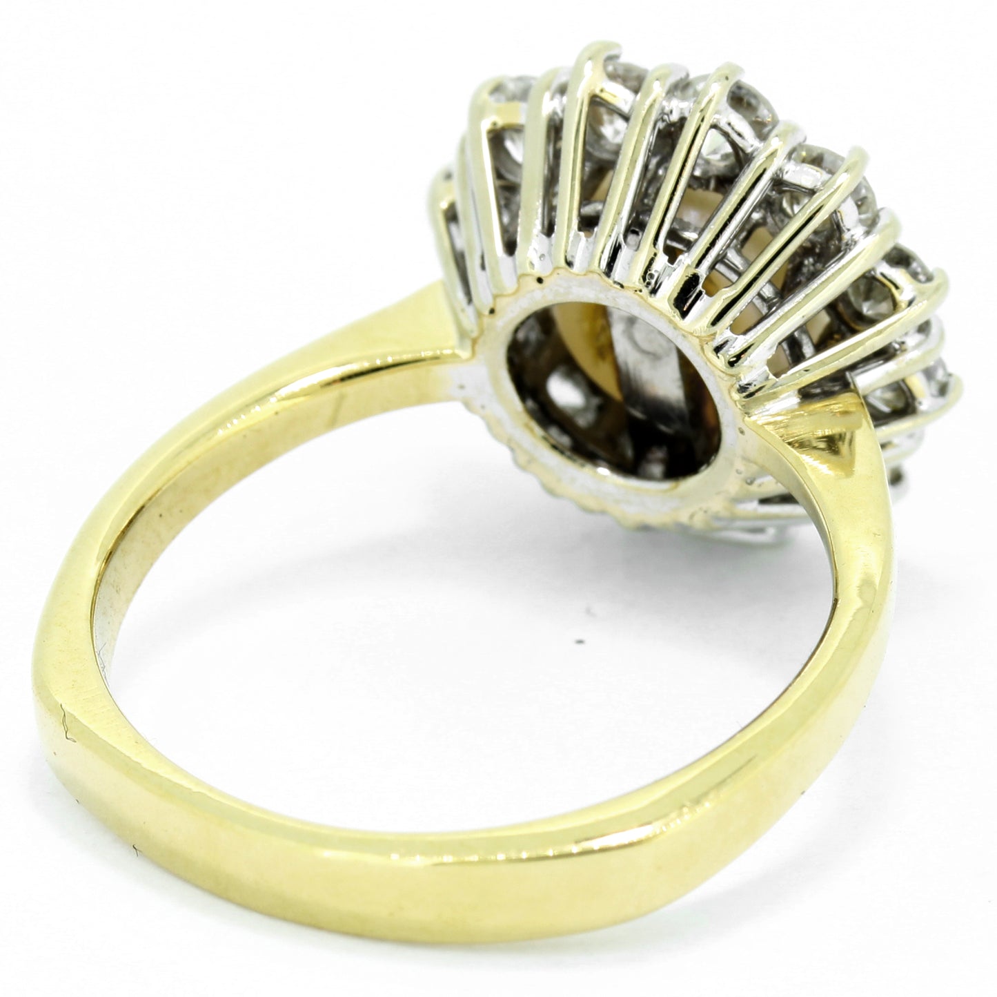 Süßwasserperlen Ring 750 Gold 18 Kt Gelbgold Weißgold - Brillanten - Wert 2800,-