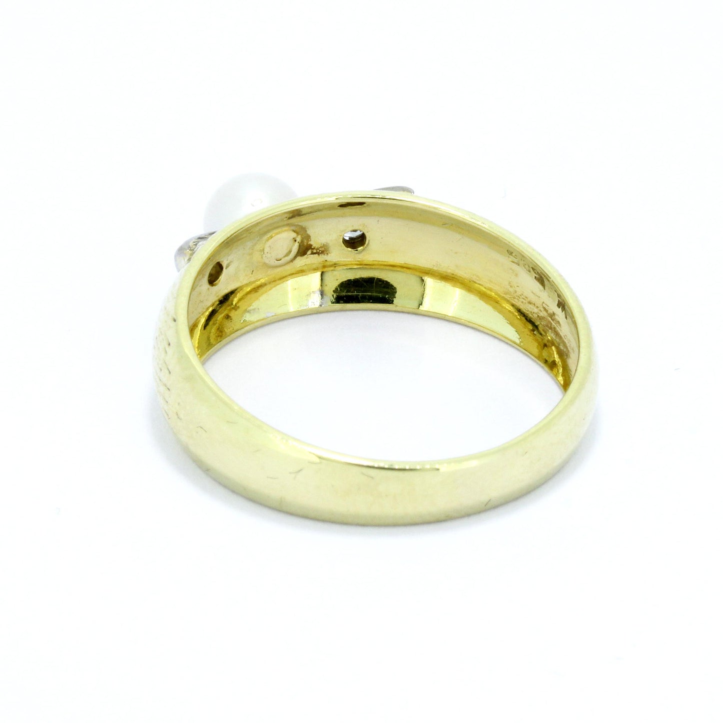 Ring 585 Gold 14 Kt mit Süßwasserperle und Diamanten Wert 400,-