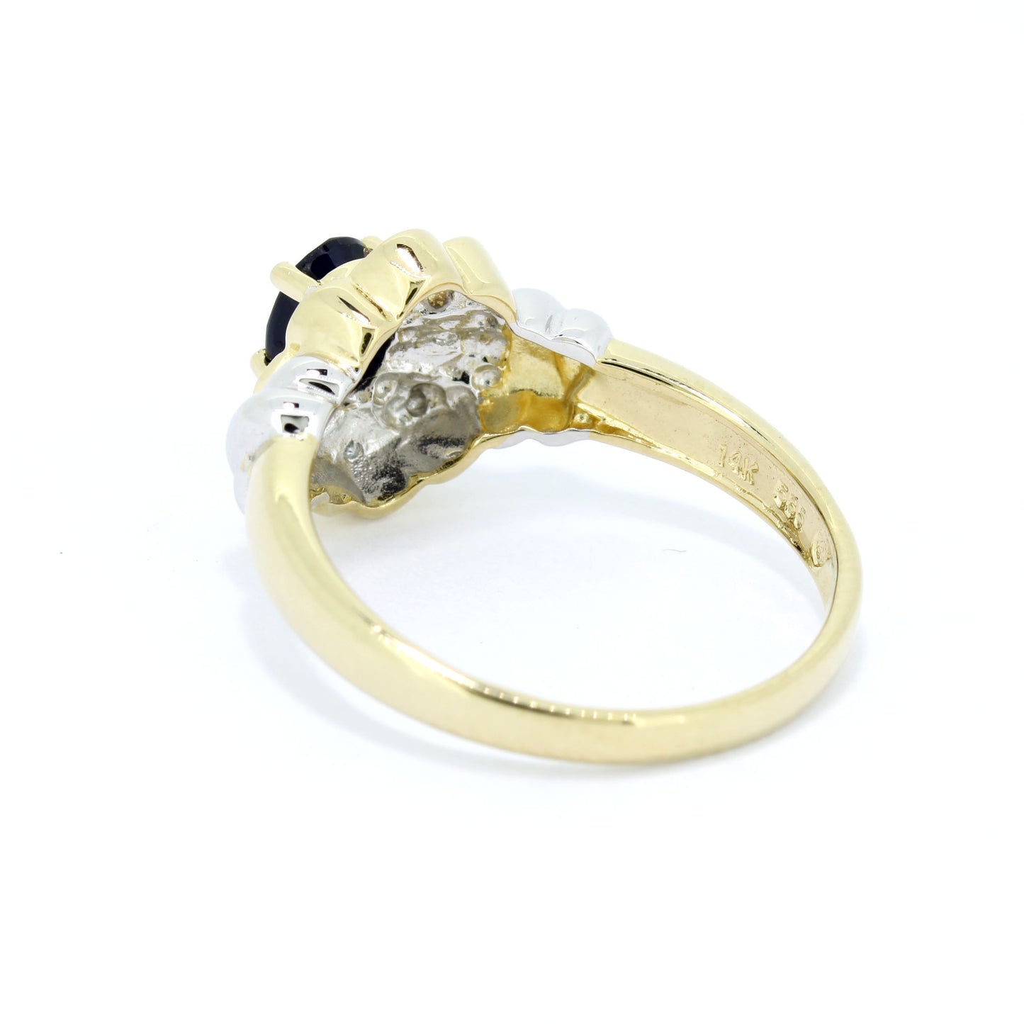 Saphir Ring 585 Gold 14 Kt Gelbgold Weißgold - Diamanten - Wert 430,-