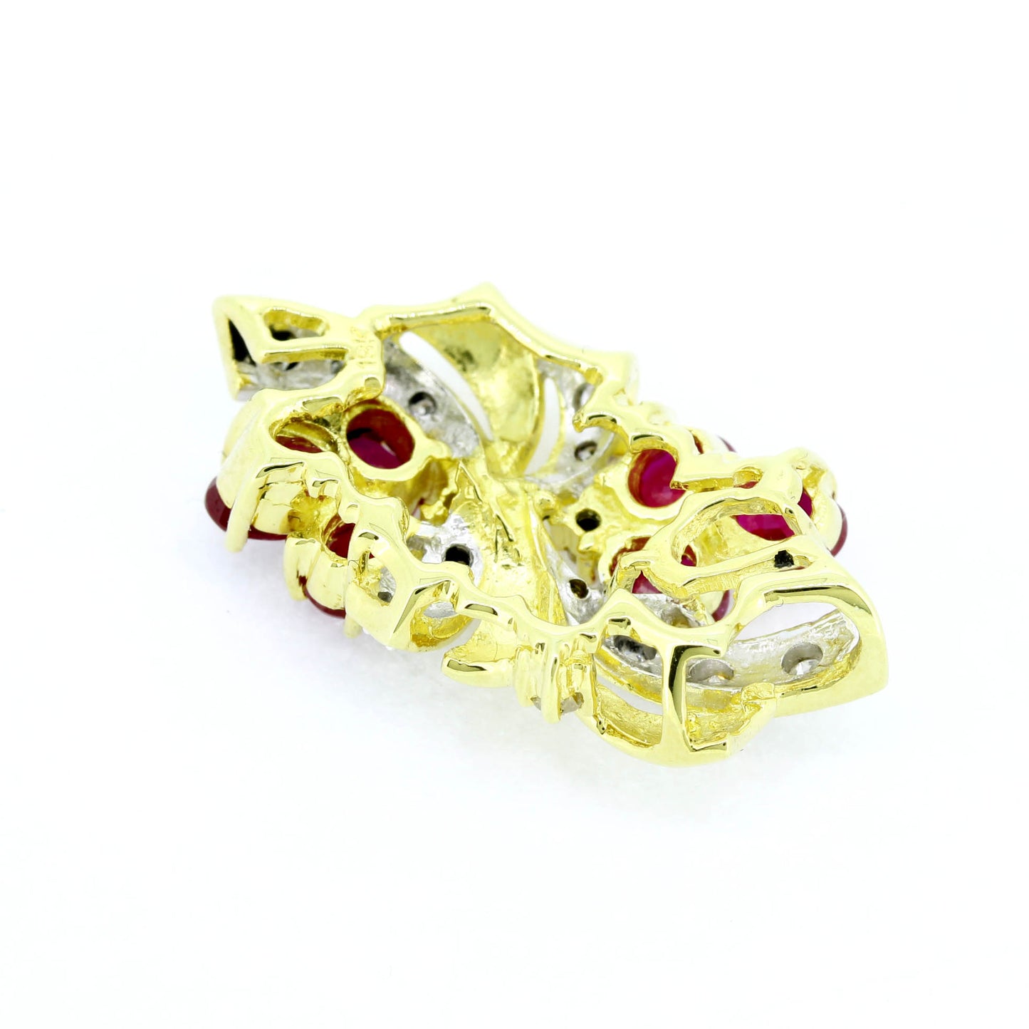 Rubin Anhänger 750 Gold 18 Kt Gelbgold Diamanten 0,20 ct Wert 870,-