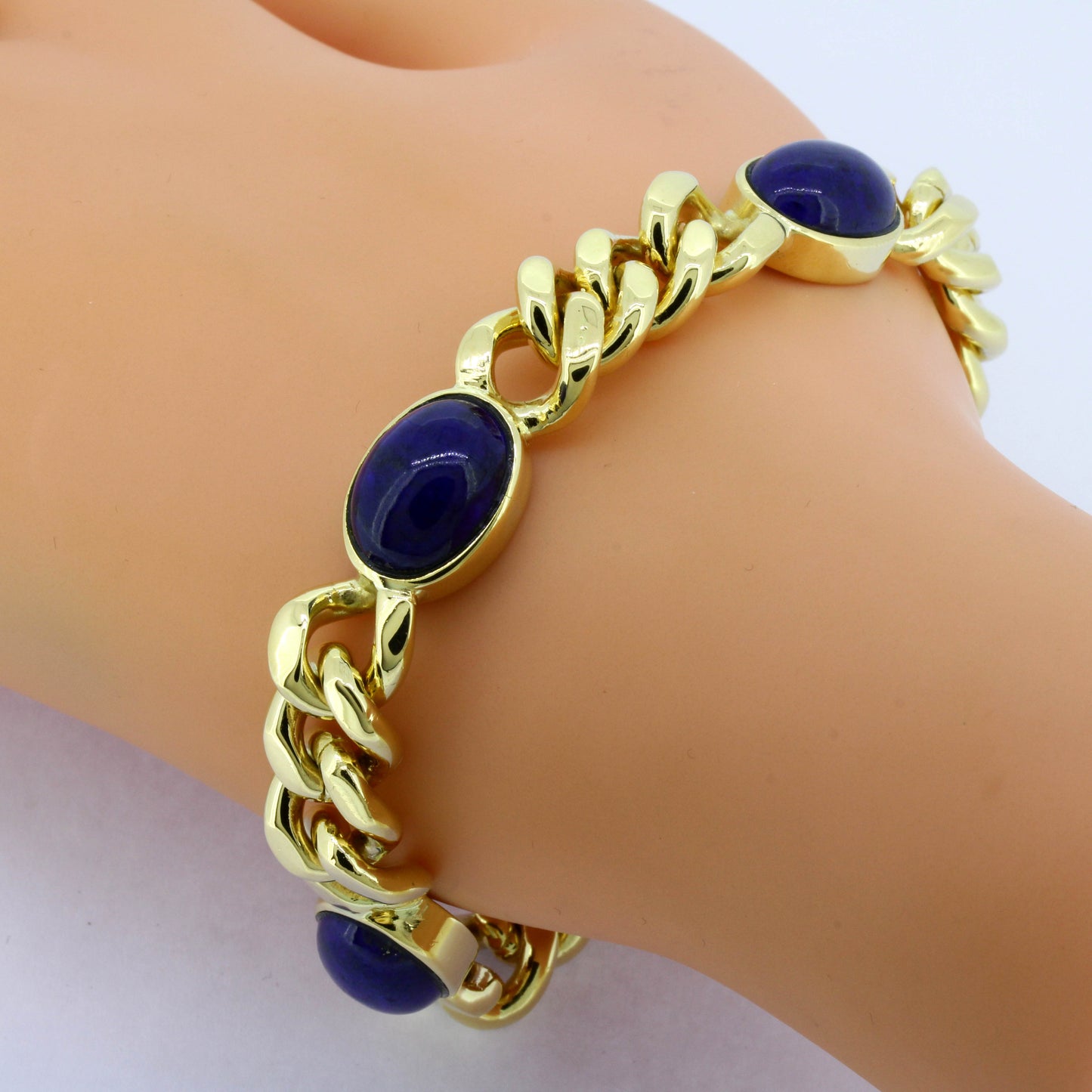 Lapislazulis Armband 750 Gold 18 Kt Panzerarmband Wert 9200,-