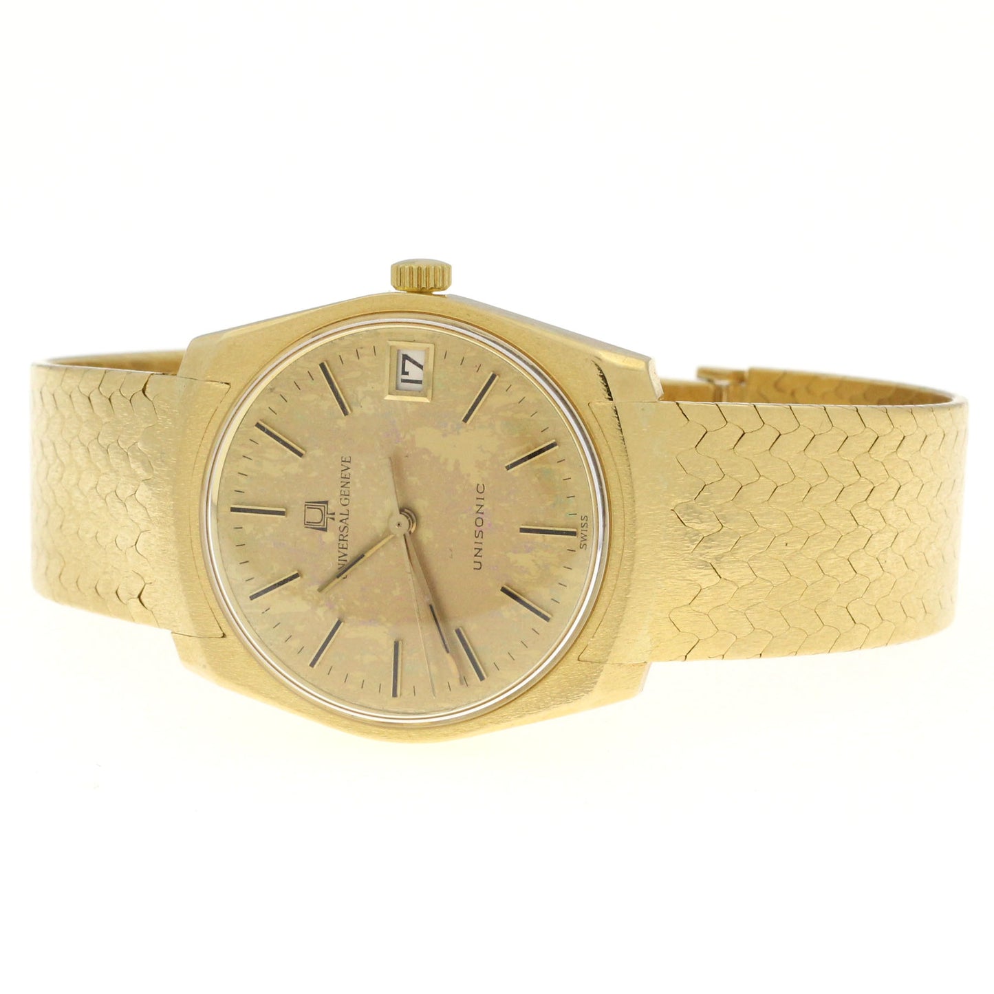 Universal Geneve Unisonic Armbanduhr 750 Gold 18 kt Fifteen Jewels