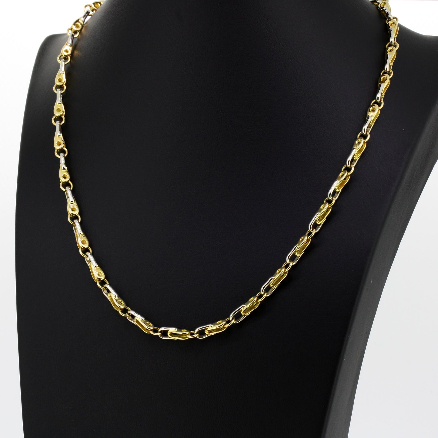 Kette 750 Gold 18 Kt Bicolor Halskette Länge 45 cm Wert 3840,-