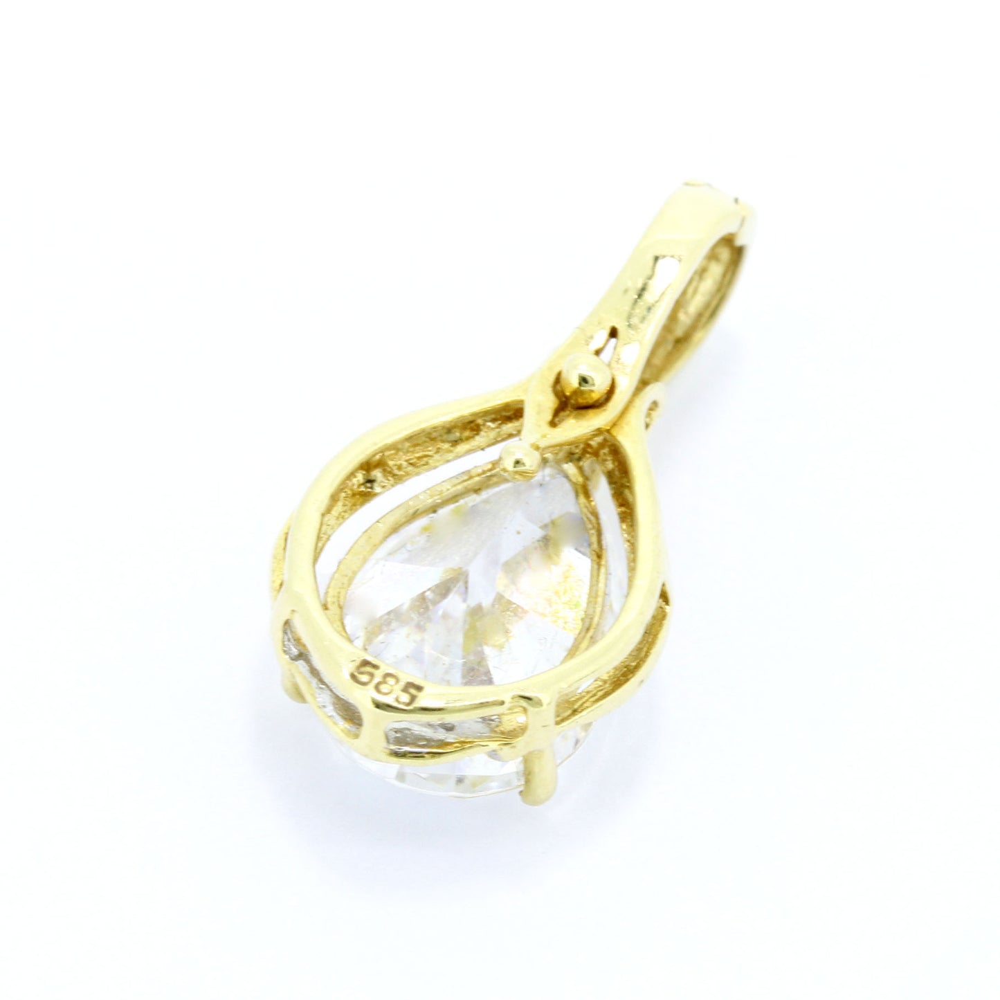 Anhänger 585 Gold 14 Kt Gelbgold Zirkonia und Diamanten SI Reinheit Wert 260,-