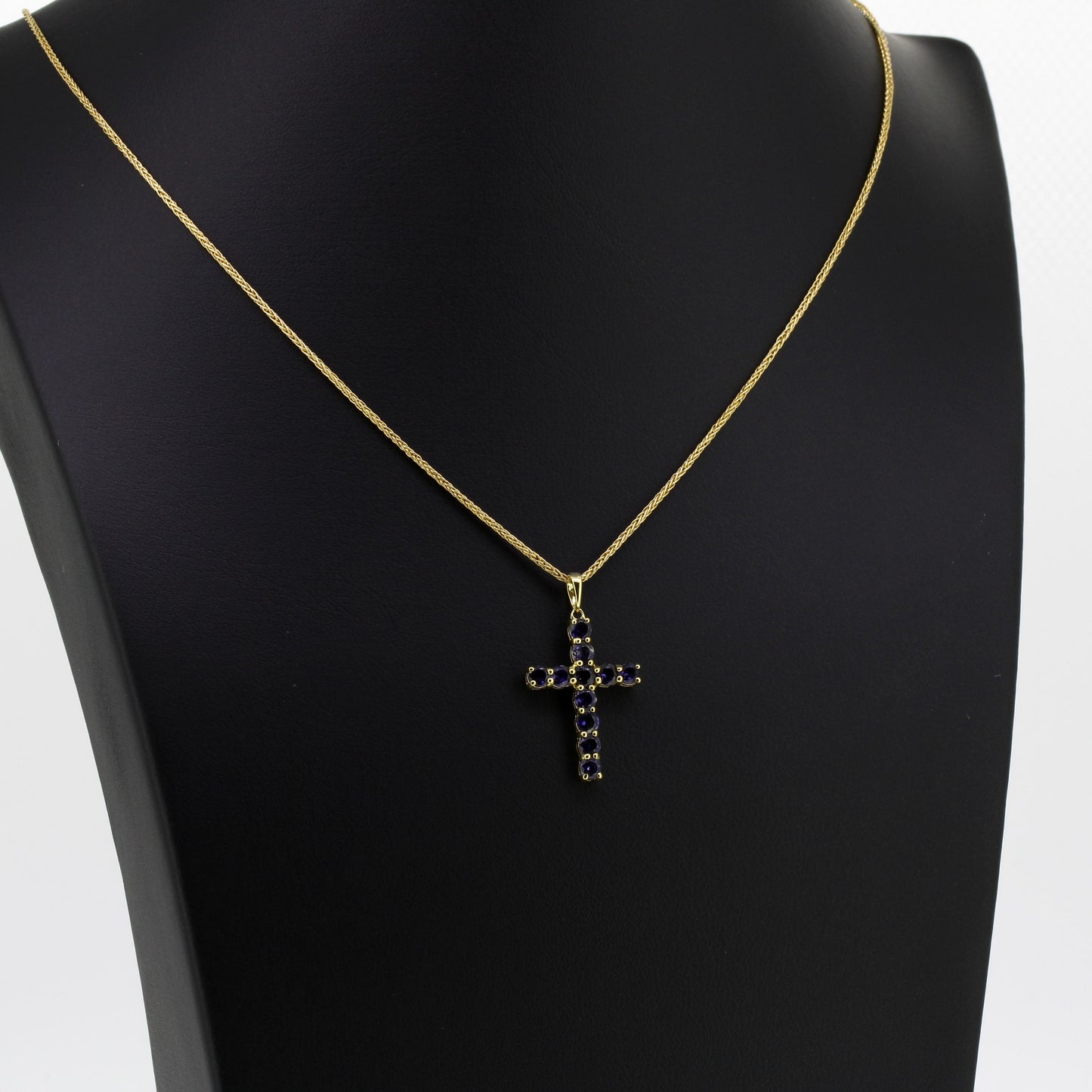 Kreuz Anhänger 375 Gelbgold mit Kette 585 Gold 14 Kt Wert 390,-