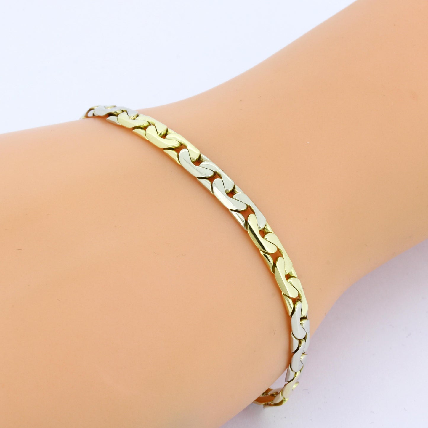 Armband 585 Gold 14 Kt Bicolor 22,5 cm lang Wert 1640,-