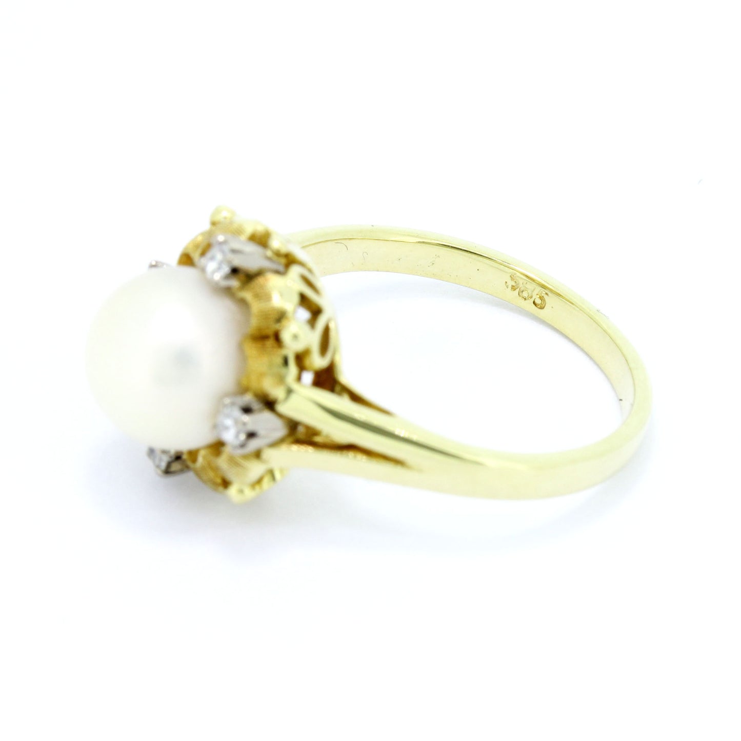 Ring 585 Gold 14 Kt Gelbgold Süßwasserperle Brillanten Wert 590,-