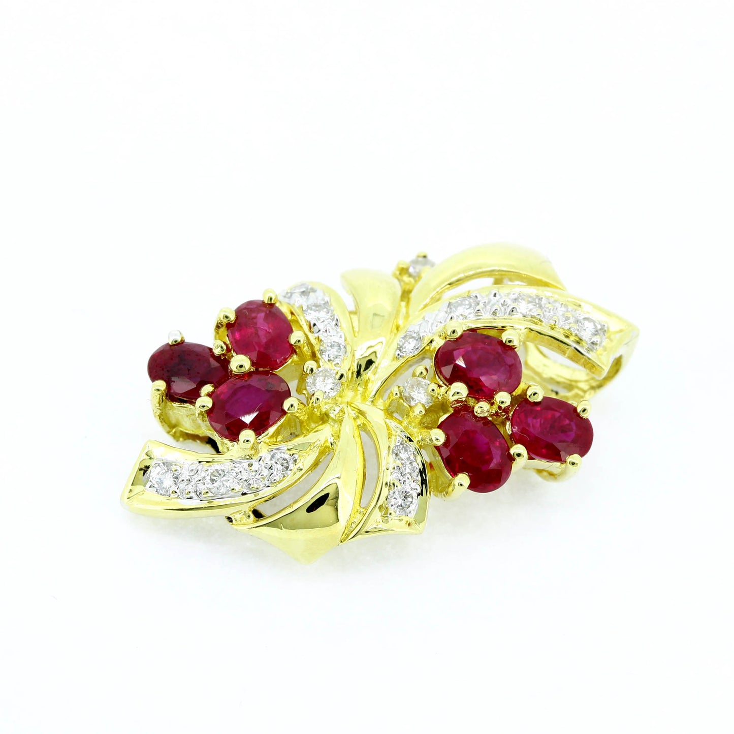 Rubin Anhänger 750 Gold 18 Kt Gelbgold Diamanten 0,20 ct Wert 870,-