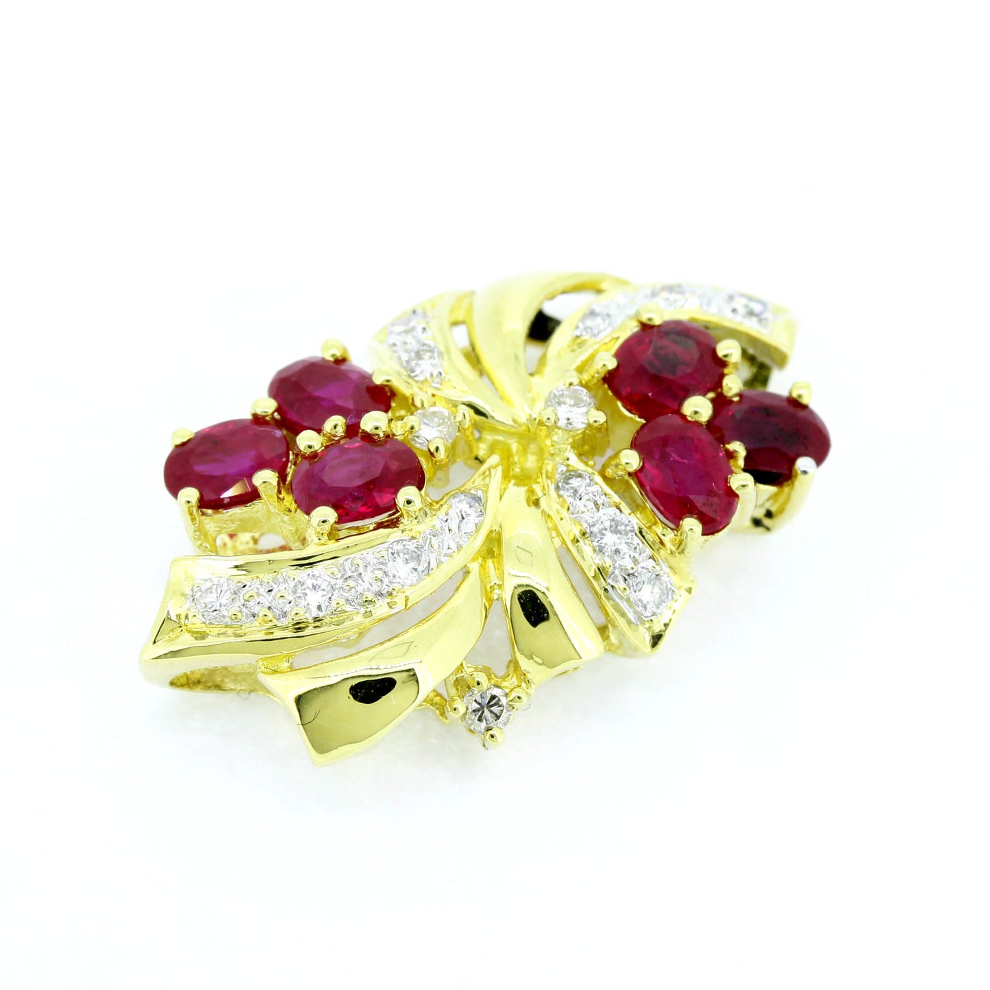 Rubin Anhänger 750 Gold 18 Kt Gelbgold Diamanten 0,20 ct Wert 870,-