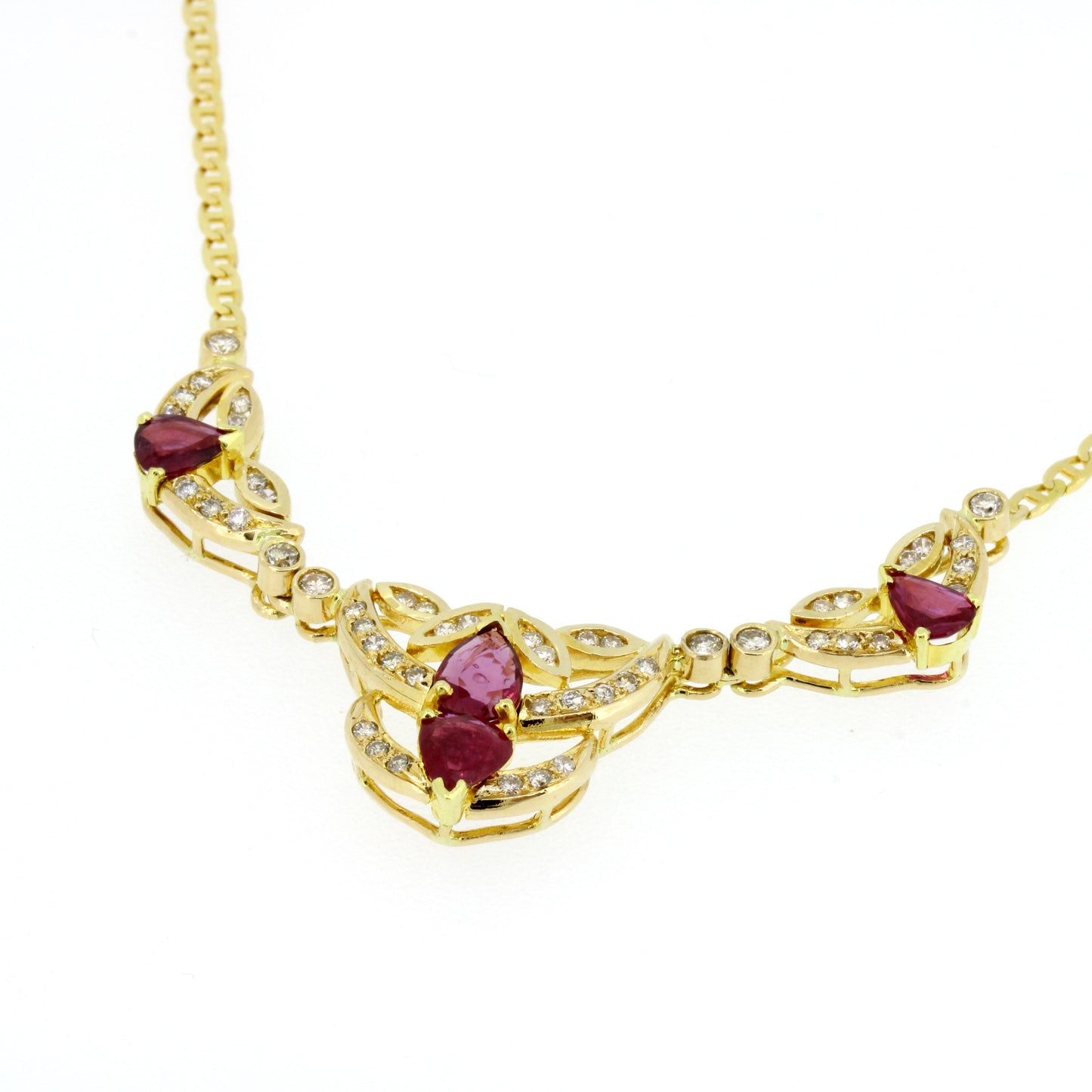 Rubin Collier Brillanten 0,60 CT 750 Gold 18 Kt 42 cm 11,87 Gramm Wert 2560,-